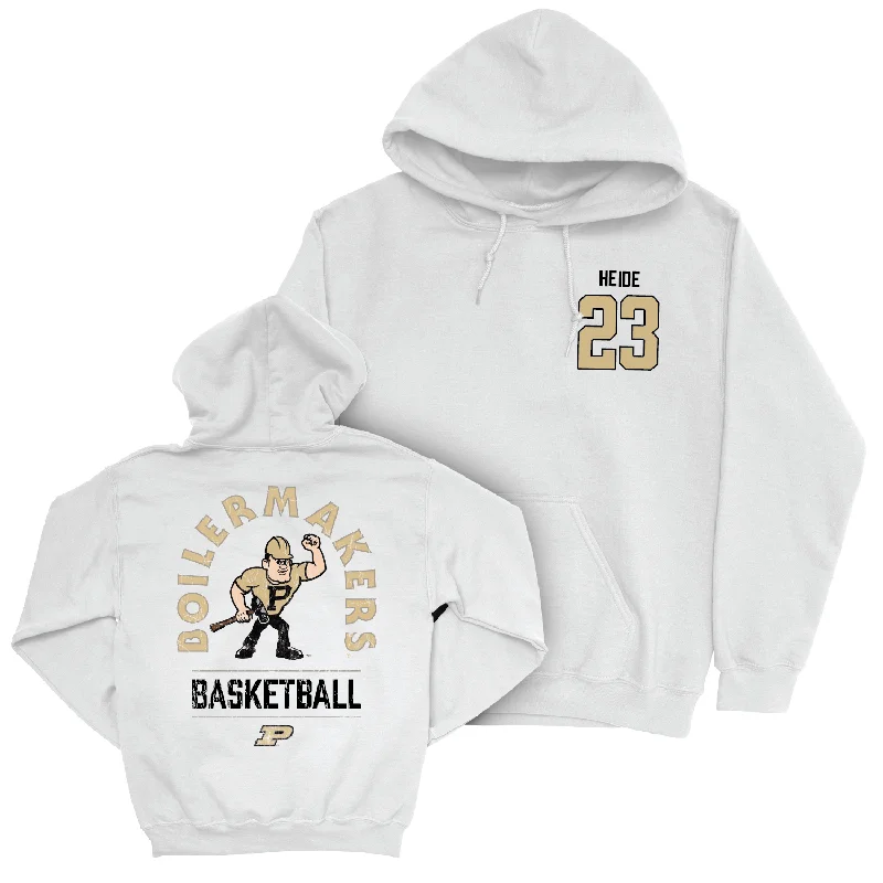 Men's hoodies sweat-wicking -Men's Basketball White Mascot Hoodie - Camden Heide | #23