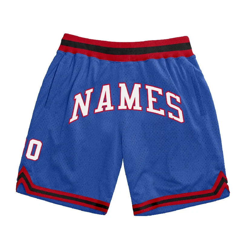 Men's basketball shorts bold-pro -Custom Blue White-Red Authentic Throwback Basketball Shorts