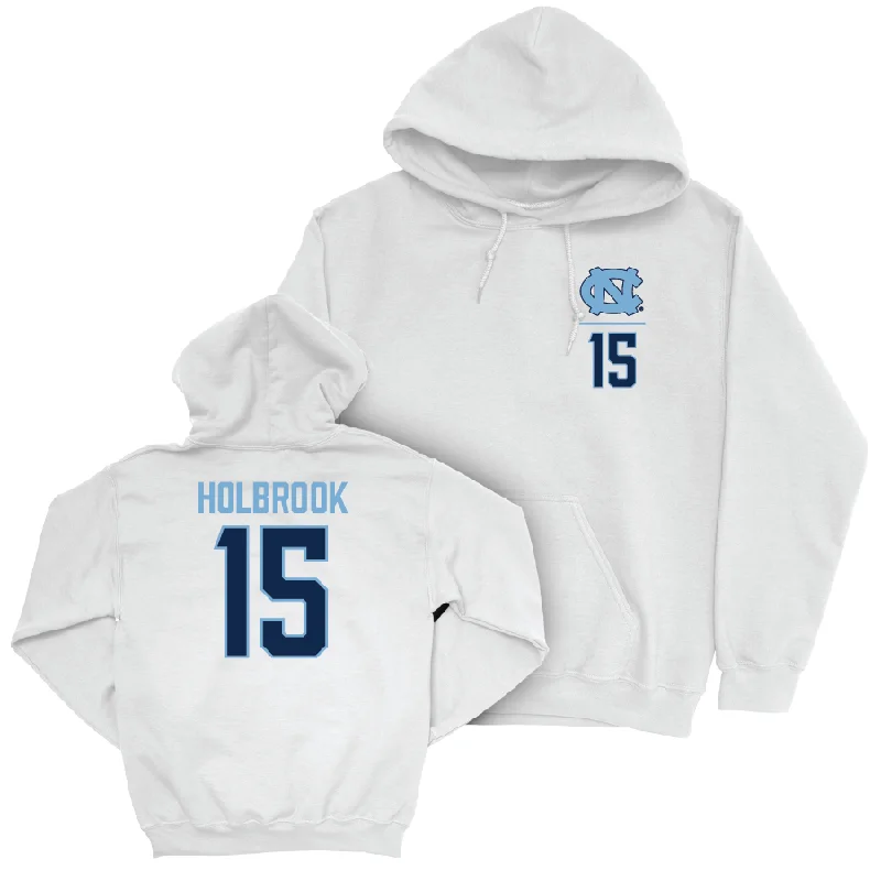 Men's hoodies lightweight-design -UNC Men's Basketball White Logo Hoodie  - John Holbrook