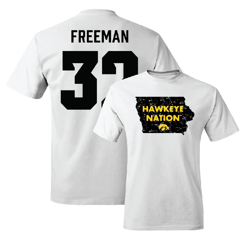 Men's basketball T-shirt pro kit -Men's Basketball White State Comfort Colors Tee - Owen Freeman