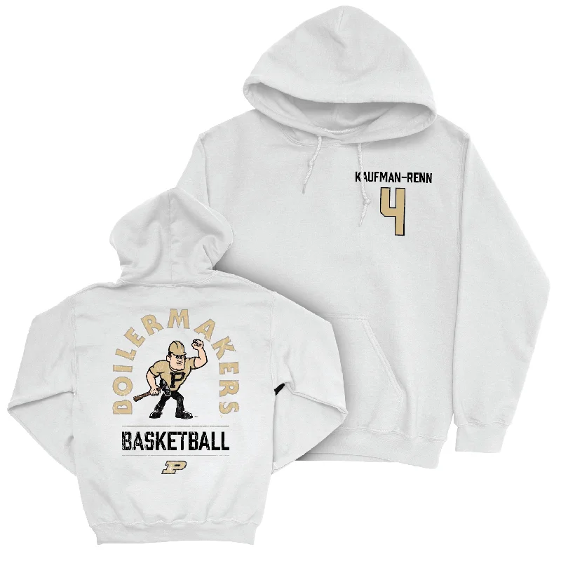 Men's hoodies camping -Men's Basketball White Mascot Hoodie - Trey Kaufman-Renn | #4