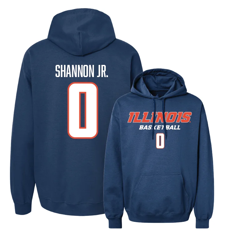 Men's hoodies moisture-performance -Navy Illinois Classic Hoodie - Terrence Shannon Jr. #0