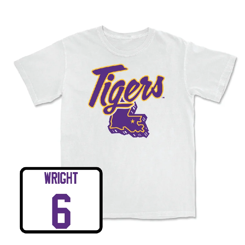 Men's basketball T-shirt team ensemble -Men's Basketball White Tiger State Tee - Jordan Wright