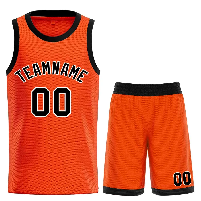 Men's basketball uniform team ensemble -Custom Orange Black-White Bull Classic Sets Basketball Jersey