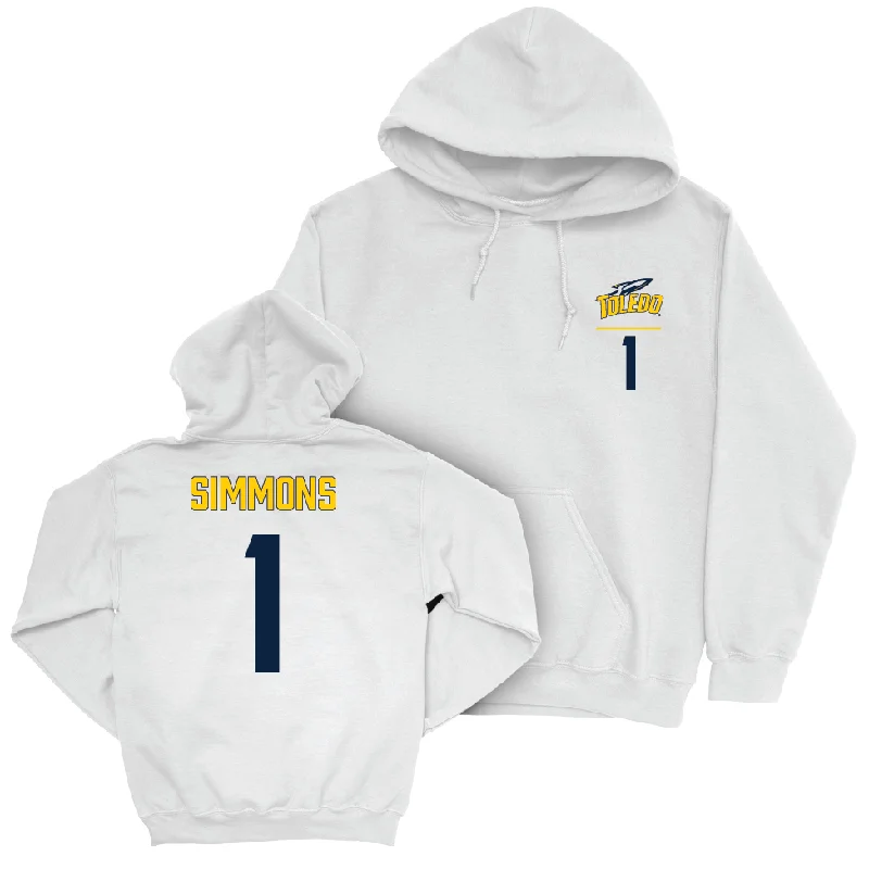 Men's hoodies sleeveless -Toledo Men's Basketball White Logo Hoodie - Javan Simmons | #1