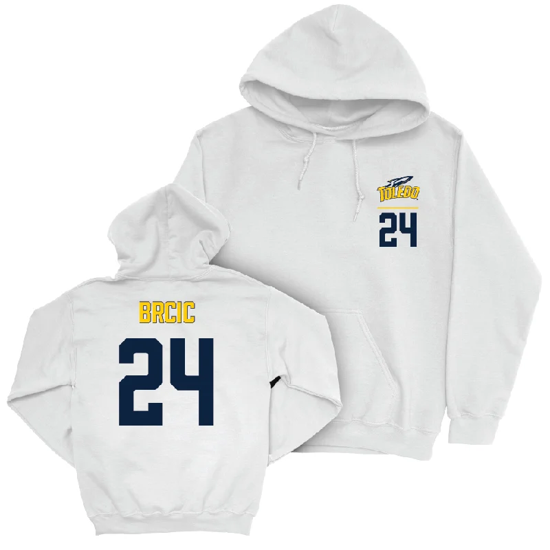 Men's hoodies clearance -Toledo Men's Basketball White Logo Hoodie - Grgur Brcic | #24