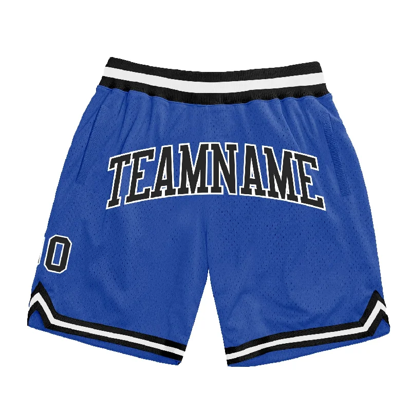 Men's basketball shorts cooling-hybrid -Custom Blue Black-White Authentic Throwback Basketball Shorts