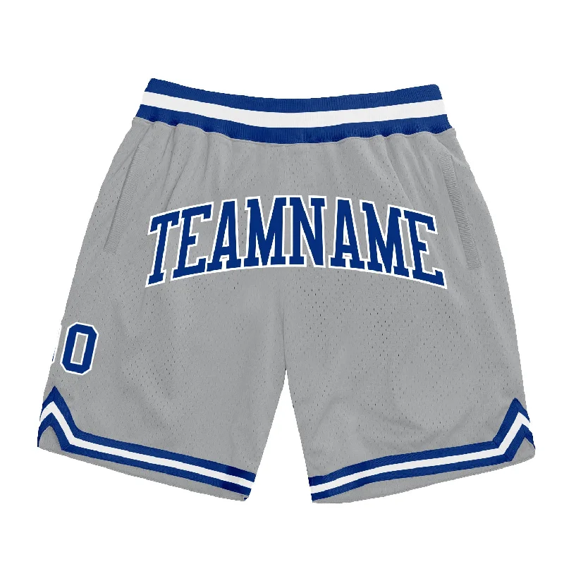 Men's basketball shorts performance-pro -Custom Gray Royal-White Authentic Throwback Basketball Shorts