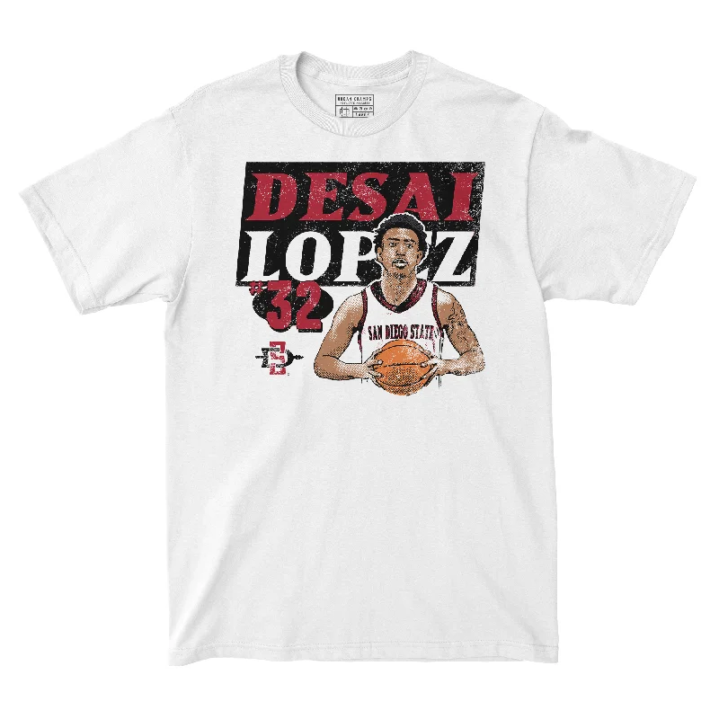 Men's basketball T-shirt player deal -EXCLUSIVE RELEASE: Desai Lopez Tee in White