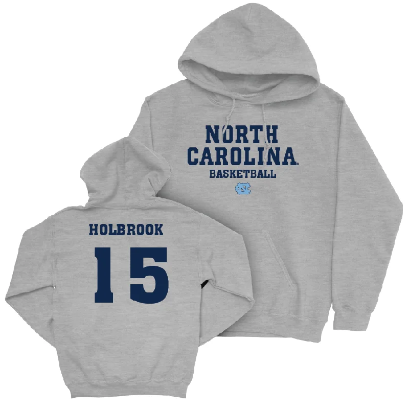 Men's hoodies pro-fit -UNC Men's Basketball Sport Grey Staple Hoodie  - John Holbrook