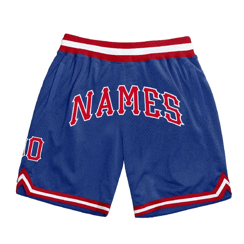 Men's basketball shorts moisture-elite -Custom Royal Red-White Authentic Throwback Basketball Shorts