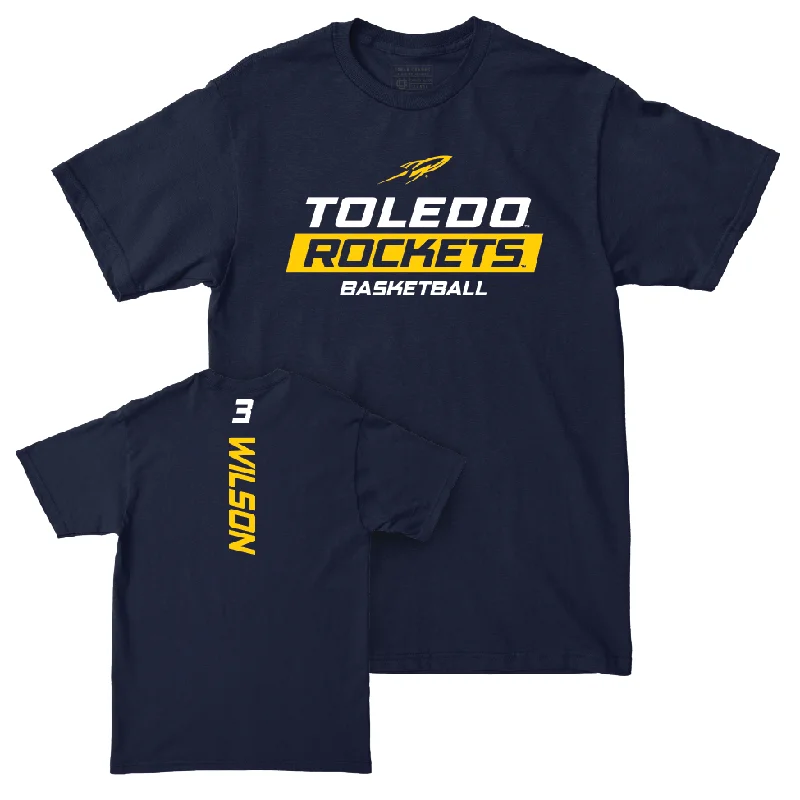 Men's basketball T-shirt featherlight feel -Toledo Men's Basketball Navy Rush Tee - Sonny Wilson | #3