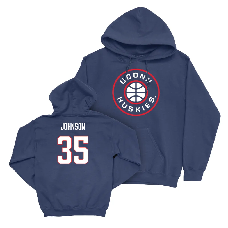 Men's hoodies active-performance -Navy Men's Basketball Hardwood Hoodie - Samson Johnson