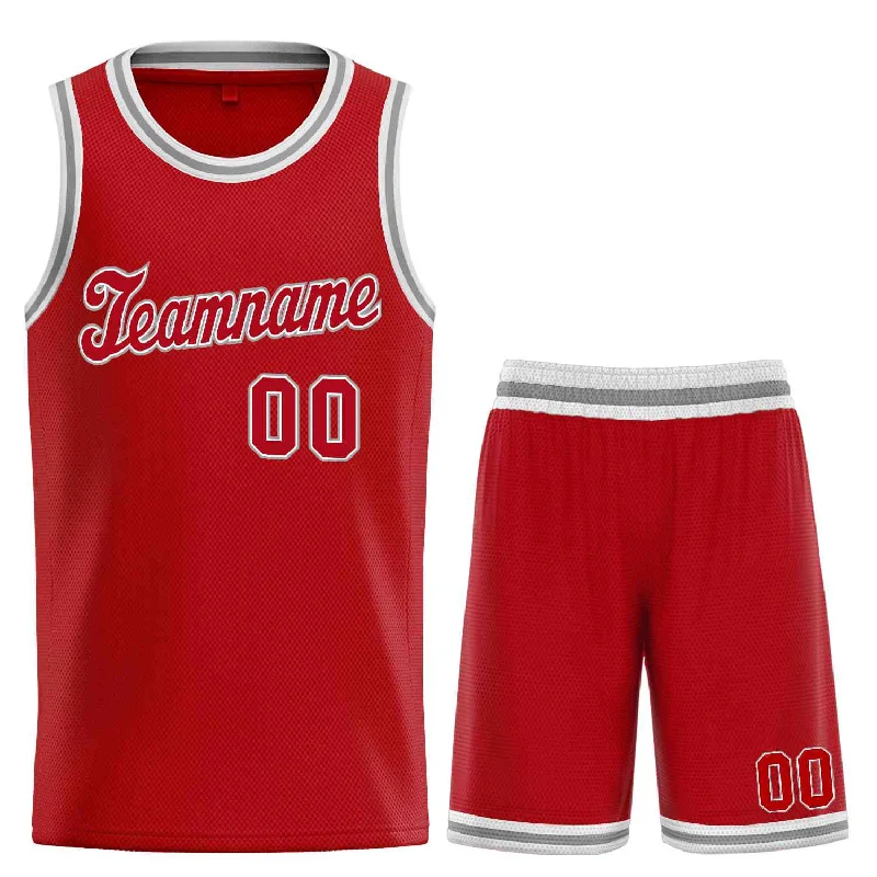 Men's basketball uniform custom uniform -Custom Red White  Classic Sets Sports Uniform Basketball Jersey