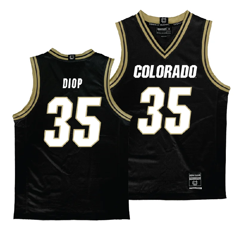 Men's basketball uniform retro style -Colorado Men's Black Basketball Jersey - Assane Diop | #35