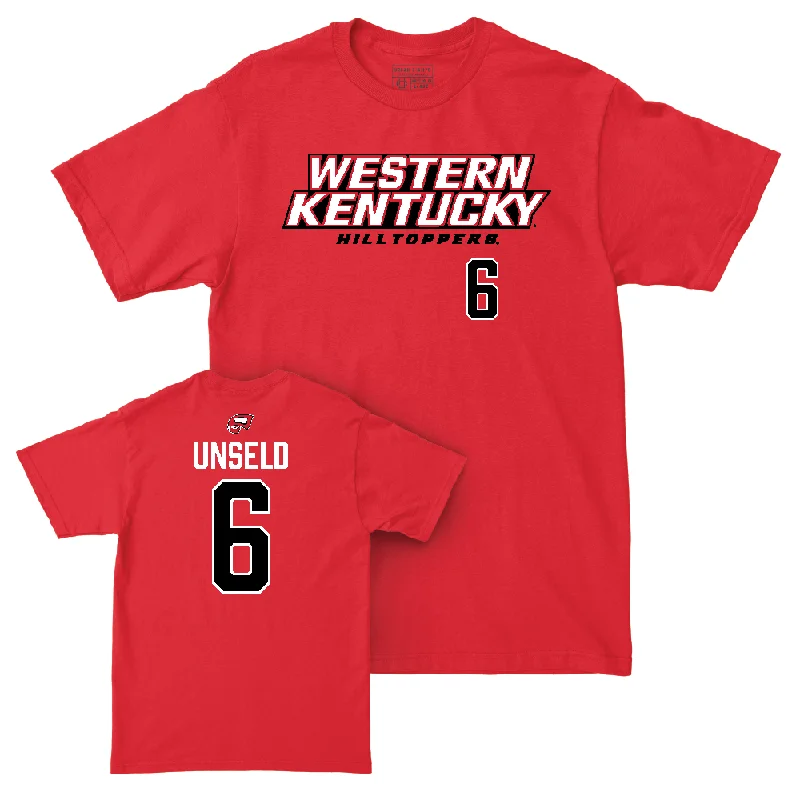 Men's basketball T-shirt lightweight sale -WKU Men's Basketball Red Sideline Tee  - Kade Unseld