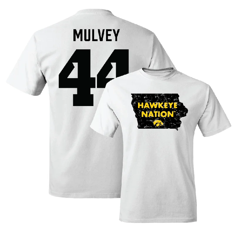 Men's basketball T-shirt pro clothing -Men's Basketball White State Comfort Colors Tee - Riley Mulvey