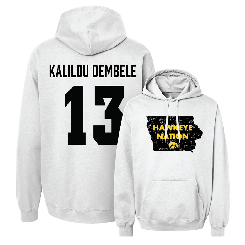 Men's hoodies dynamic -Men's Basketball White State Hoodie - Ladji Kalilou Dembélé