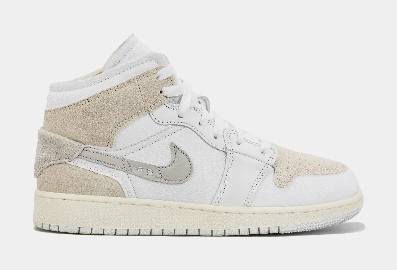 Basketball shoes clearance -Air Jordan 1 Retro Mid SE Craft Grade School Lifestyle Shoes (Beige/Grey)