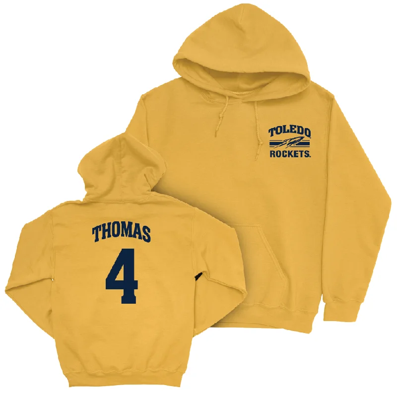 Men's hoodies quick-dry -Toledo Men's Basketball Gold Victory Hoodie - Xavier Thomas | #4