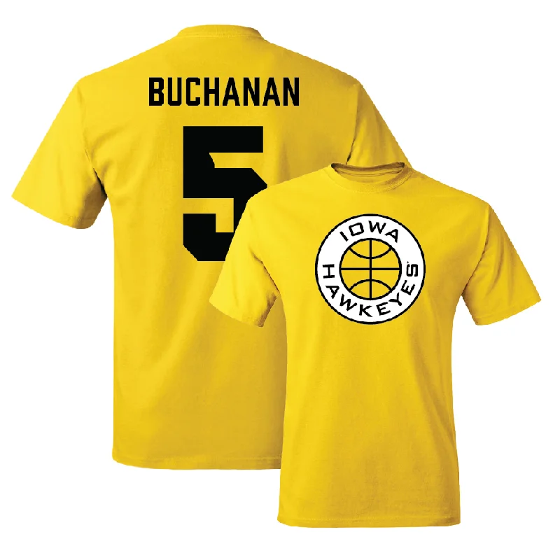 Men's basketball T-shirt express shipping -Gold Men's Basketball Tee  - Trey Buchanan