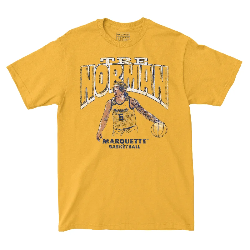 Men's basketball T-shirt ultra-light tee -EXCLUSIVE: Tre Norman Year 1 Drop Gold T-Shirt