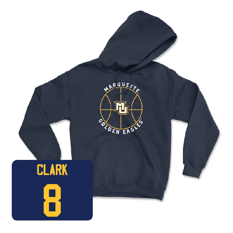 Men's hoodies black -Navy Men's Basketball Hardwood Hoodie  - Joshua Clark