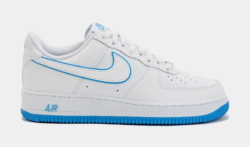 Basketball shoes sleek-fit -Air Force 1 '07 University Blue Mens Lifestyle Shoes (White/Blue)