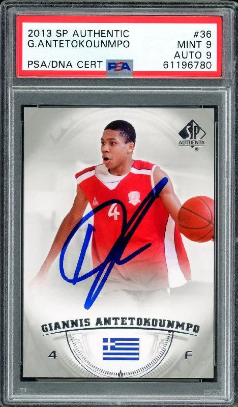 Men's basketball card rare package -Giannis Antetokounmpo Autographed 2013 SP Authentic Rookie Card #36 Milwaukee Bucks PSA 9 Auto Grade Mint 9 PSA/DNA #61196780