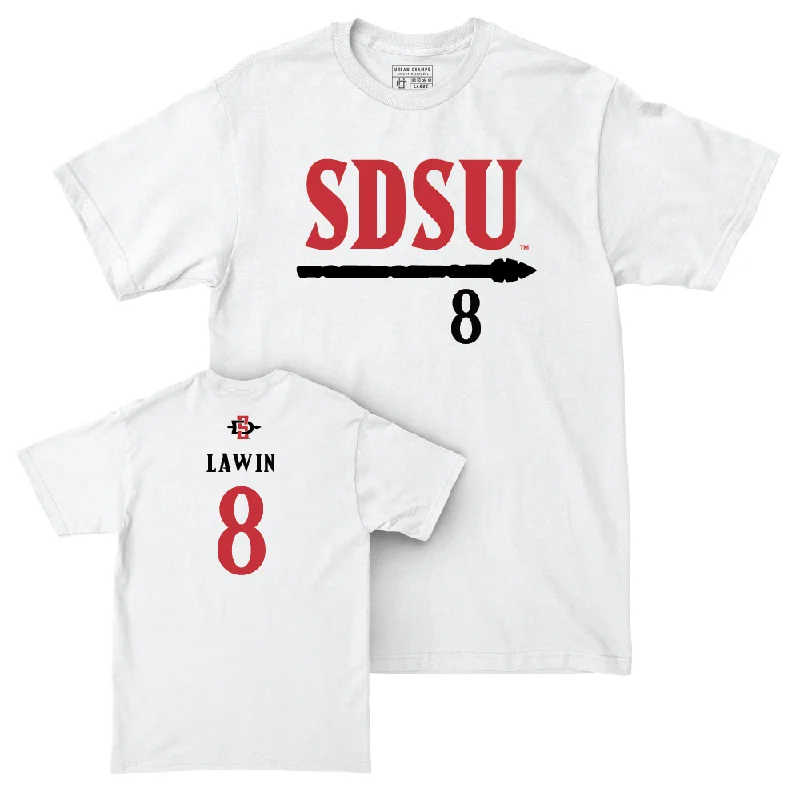 Men's basketball T-shirt value kit -SDSU Men's Basketball White Staple Comfort Colors Tee - Cam Lawin #8