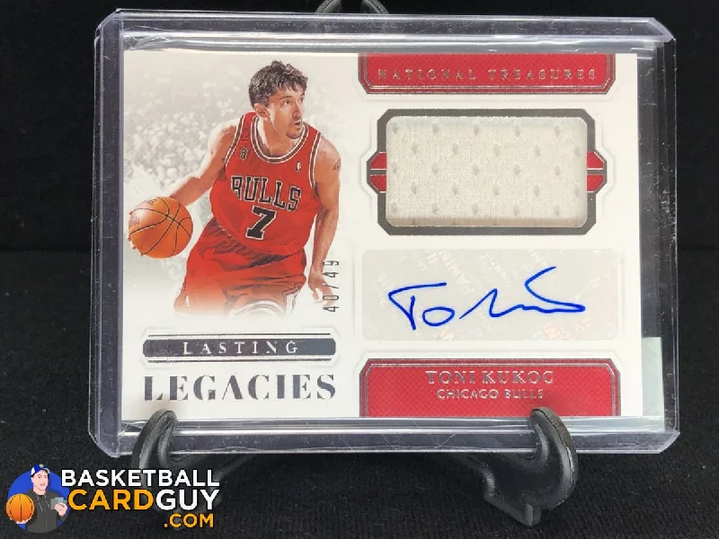 Men's basketball uniform team gear set -Toni Kukoc 2018-19 Panini National Treasures Lasting Legacies Jersey Autographs #/49