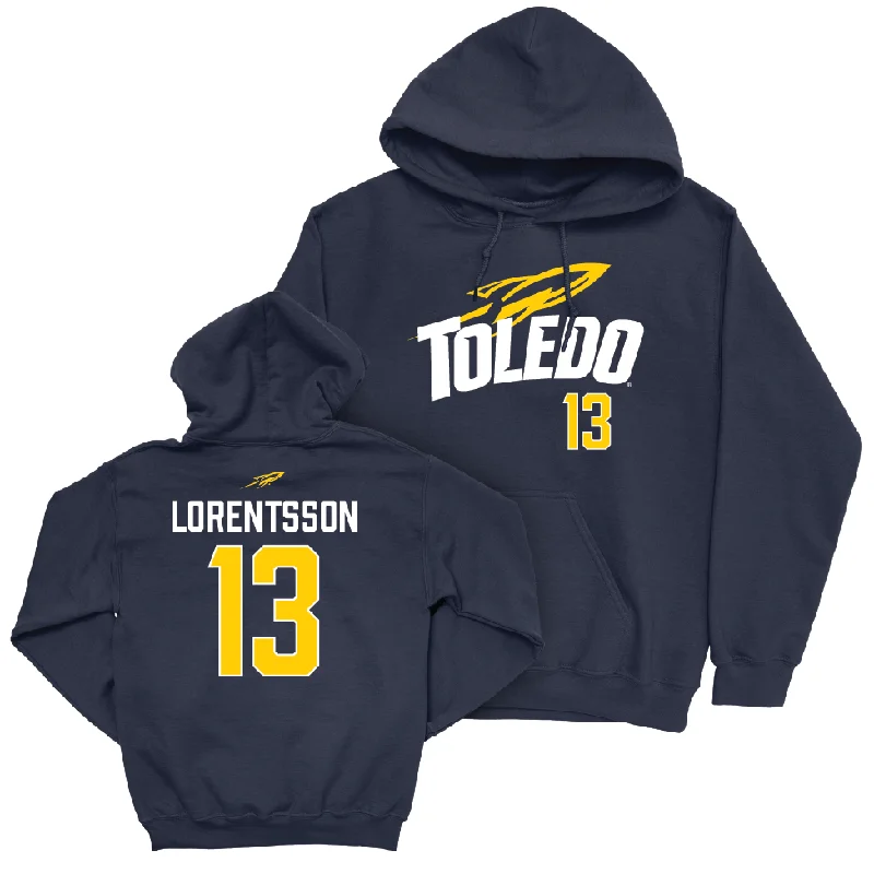 Men's hoodies seasonal -Toledo Men's Basketball Navy Sideline Hoodie - André Lorentsson | #13