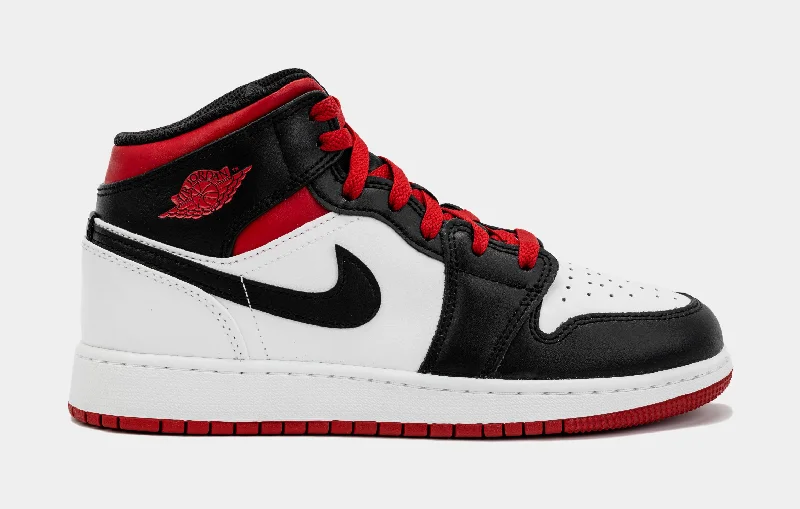 Basketball shoes breathable -Air Jordan 1 Retro Mid Gym Red Grade School Lifestyle Shoes (Black/Red) Free Shipping