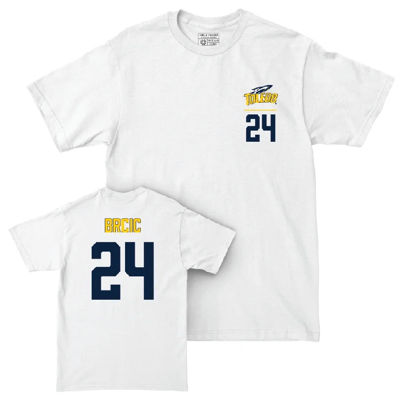 Men's basketball T-shirt everyday wear -Toledo Men's Basketball White Logo Comfort Colors Tee - Grgur Brcic | #24