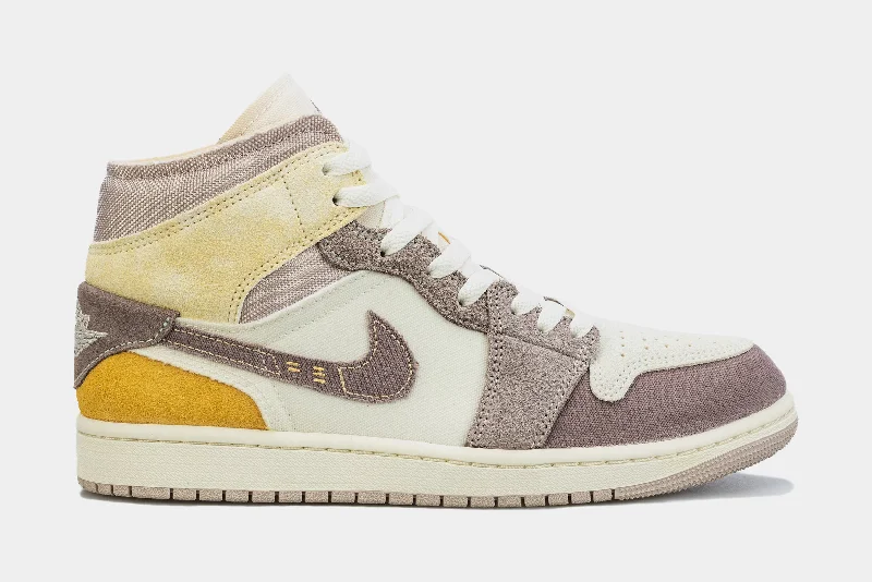 Basketball shoes wide-fit -Air Jordan 1 Retro Mid SE Craft Taupe Haze Mens Lifestyle Shoes (Brown/Beige)