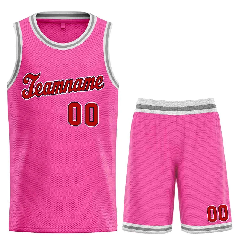 Men's basketball uniform affordable jerseys -Custom Pink Maroon-Black Classic Sets Sports Uniform Basketball Jersey