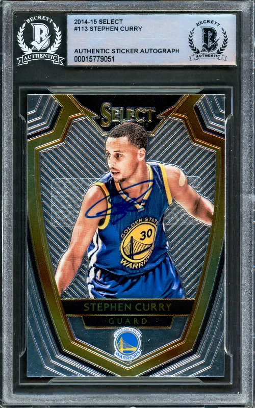 Men's basketball card lightweight deck -Stephen Curry Autographed 2014-15 Panini Select Card #113 Golden State Warriors Beckett BAS #15779051