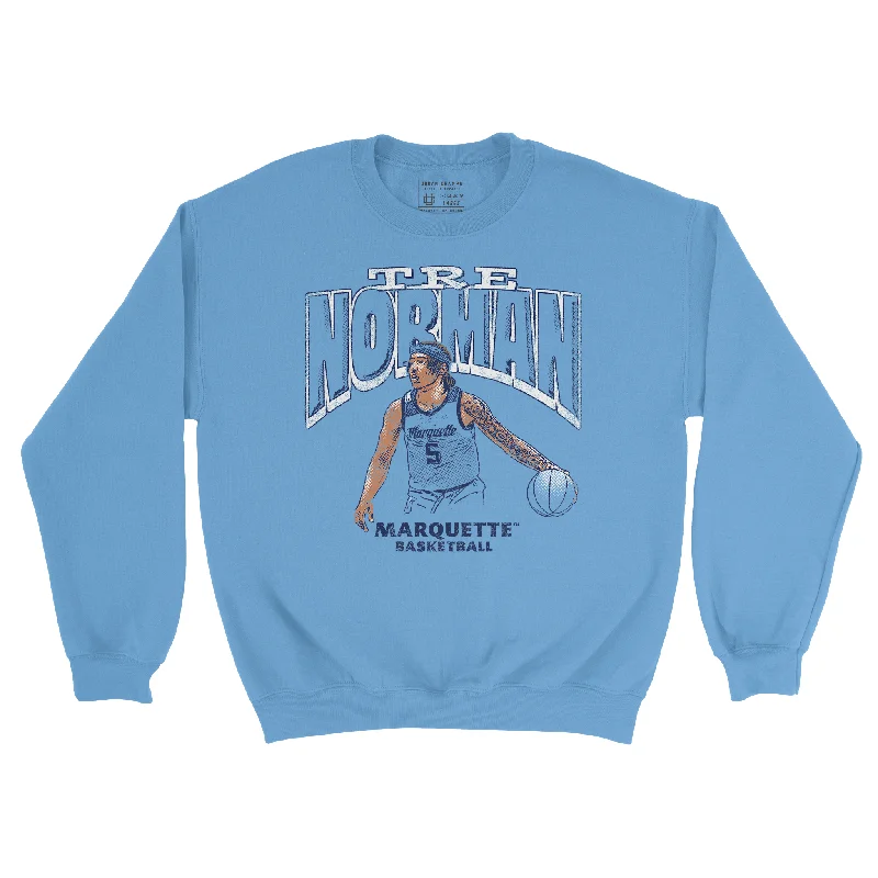 Men's basketball T-shirt star player series -EXCLUSIVE: Tre Norman Year 1 Drop Blue Crewneck