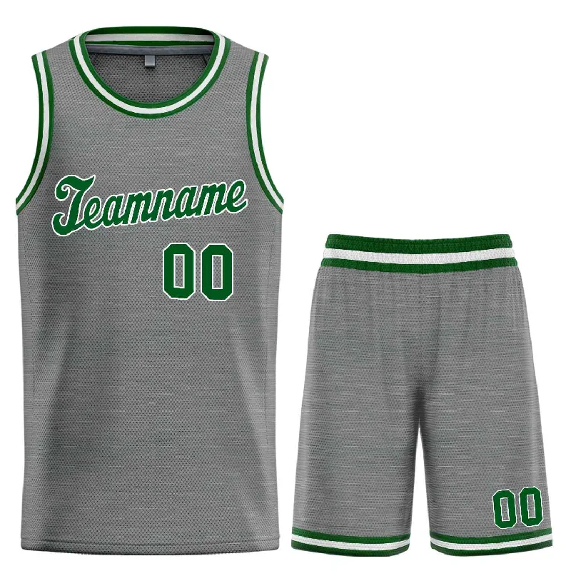 Men's basketball uniform high quality collection -Custom Dark Gray Green-White Classic Sets Sports Uniform Basketball Jersey