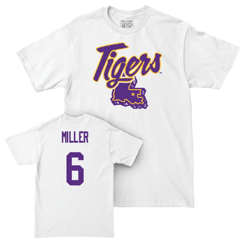 Men's basketball T-shirt gym essential -Men's Basketball White Tiger State Tee  - Robert Miller