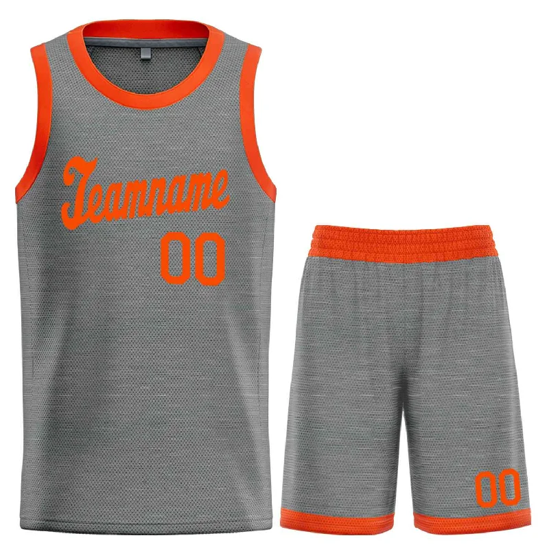 Men's basketball uniform pro ensemble -Custom Dark Gray Orange Classic Sets Sports Uniform Basketball Jersey