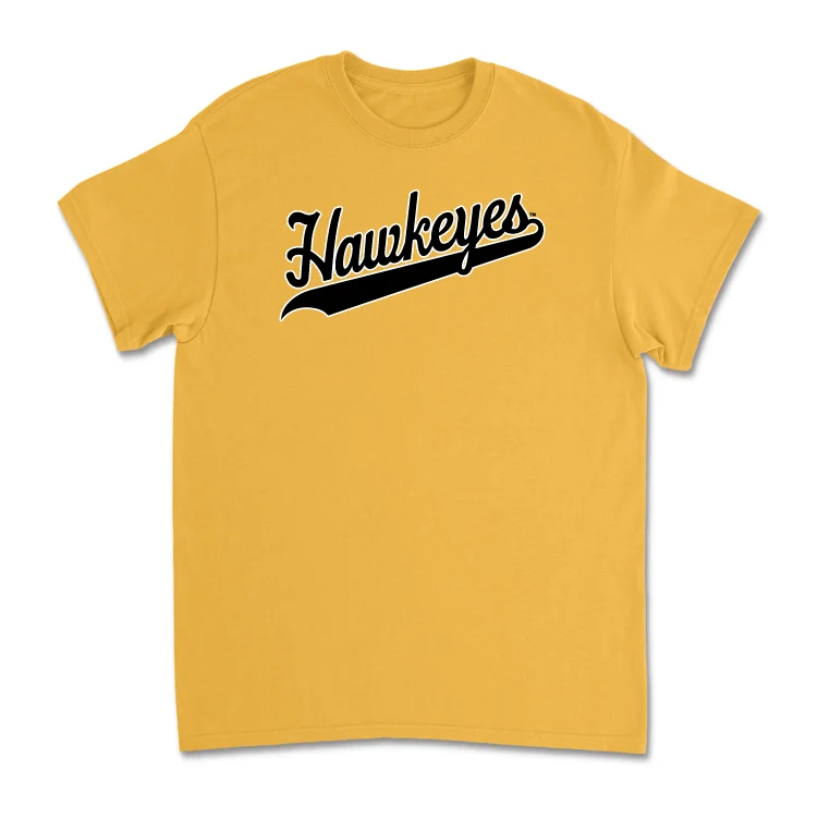 Men's basketball T-shirt soft texture -Gold Men's Basketball Script Tee - Carter Kingsbury