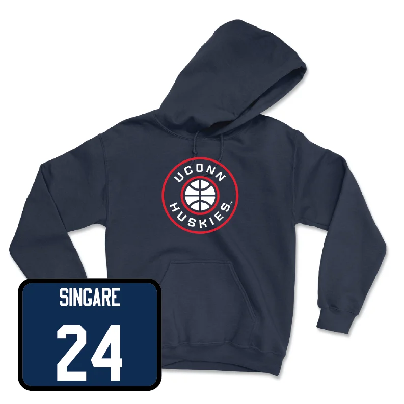 Men's hoodies lightweight-style -Navy Men's Basketball Hardwood Hoodie - Youssouf Singare