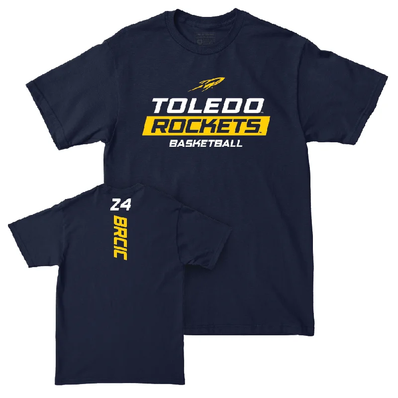 Men's basketball T-shirt jersey number -Toledo Men's Basketball Navy Rush Tee - Grgur Brcic | #24