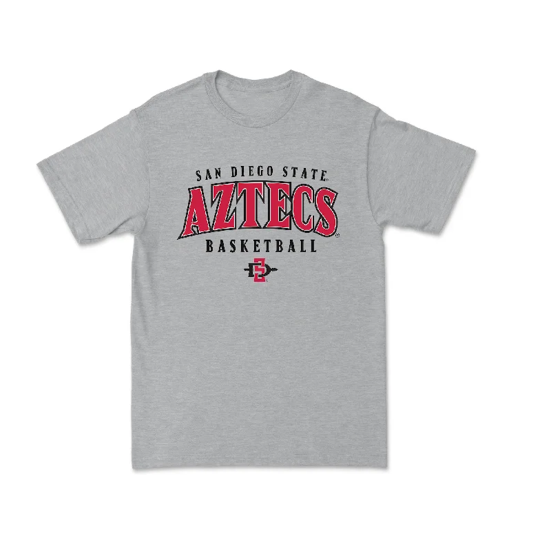 Men's basketball T-shirt rapid shipping -Sport Grey Aztecs Men's Basketball Tee - Miles Byrd