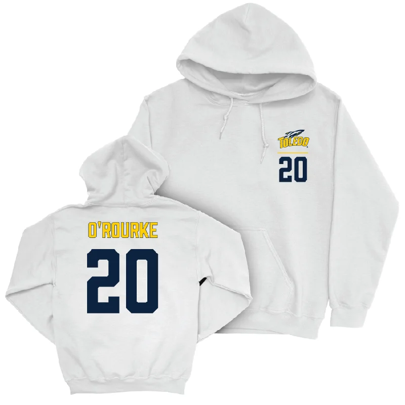 Men's hoodies insulated -Toledo Men's Basketball White Logo Hoodie  - Colin O’Rourke