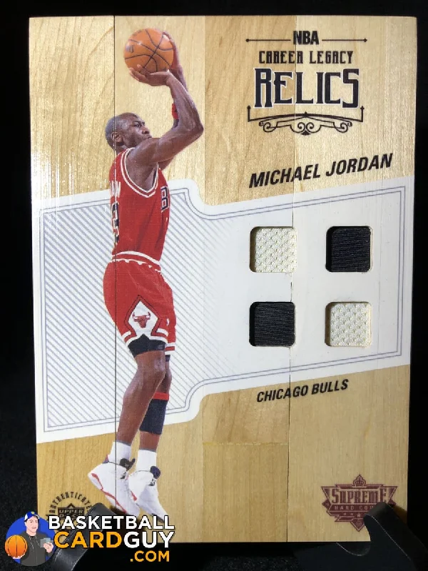 Men's basketball uniform custom offer -Michael Jordan 2016-17 Supreme Hardcourt Jumbo Quad Jersey Relics