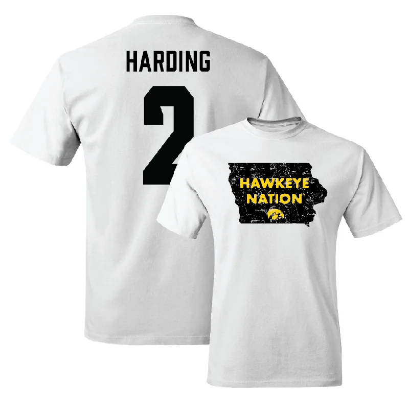 Men's basketball T-shirt featherweight style -Men's Basketball White State Comfort Colors Tee - Brock Harding