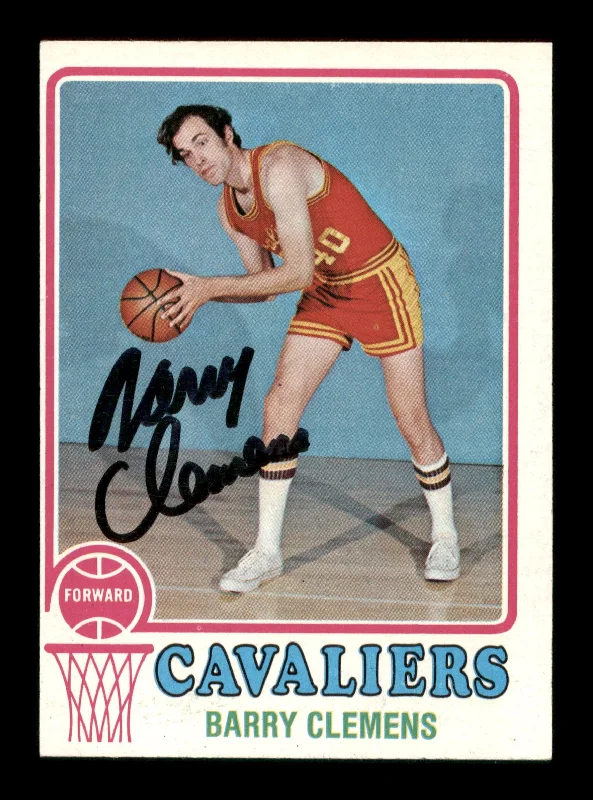 Men's basketball card rare insert -Barry Clemens Autographed 1973-74 Topps Card #92 Cleveland Cavaliers SKU #205331