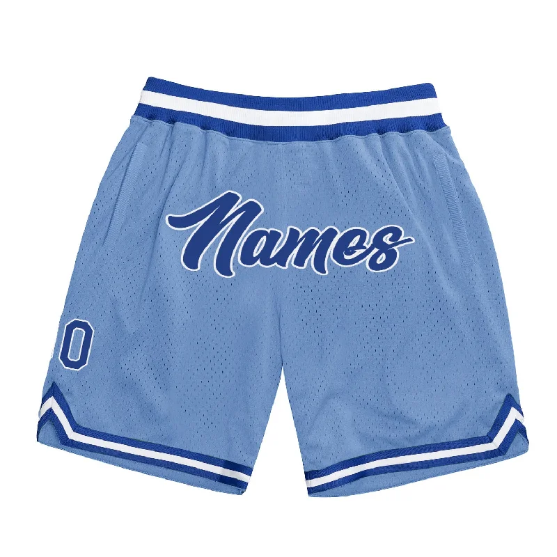 Men's basketball shorts active-hybrid -Custom Light Blue Royal-White Authentic Throwback Basketball Shorts